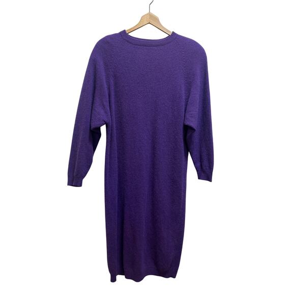 VTG D.D. Sloane 80's Lambswool Angora Blend Purple Sweater Dress M Retro Witchy - Picture 2 of 9